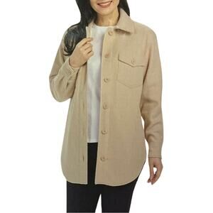 Hilary Radley shacket warm shirt jacket cream comfy cozy size medium